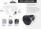 Pet Tube Soft Car Crate Large Kennel The Safe Dog and Cat Travel Mobile Home Pet Limo with Seat Belts and Storage Bag 47Lx24H Grey Color