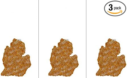 3 Pack Caramel Vanilla Scented Michigan Shape Car Air Fresheners