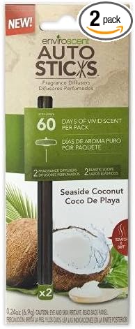Enviroscent(TM) - AutoSticks Fragrance Diffuser Sticks 2-Pack, Seaside Coconut