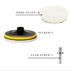6Pcs 6 Inch Wool Polishing Buffing Pad Polishing Buffing Wheel for Drill Buffer Polisher Attachment with M14 Drill Adapter for Car Polishing and Waxing,Glass,Tire,Tile Polishing