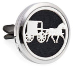 (Coach) 30mm Car Aromatherapy Essential Oil Diffuser Stainless Steel Locket Air Freshener with Vent Clip 7 Pads 1 Oil Included