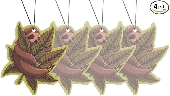 Funny Naughty Unique Car Air Fresheners Scented With Premium Oils By Fresh Fresheners (Weed Sloth)