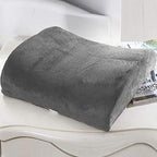 Bookishbunny Comfortable Ergonomic Memory Foam Back Lumbar Support Cushion for Chairs Car Office Home with Removable Soft Velvet Cover (Grey)