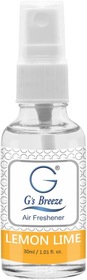 G's Breeze Lemon Lime Air Freshener - Refreshing & Energizing Fragrance with Freshly Squeezed Lemon & Lime Essence - Long Lasting Zesty, Citrus Aroma- Ideal Scent Choice for Home, Car & Office