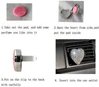 Crystal Sparking Heart Shape Natural Car Vent Clip Air Freshener For Auto (Silver)