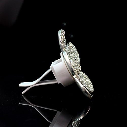 Crystal Bling Sparking Car Fragrance Flower Car Diffusser Air Freshener with Vent Clip (Silver)