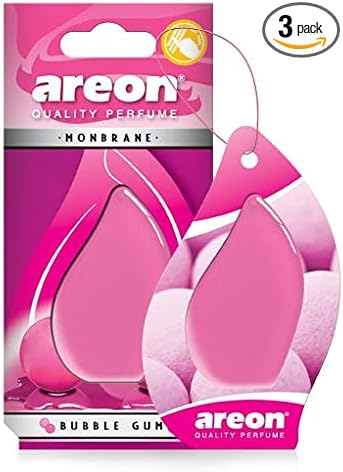 AREON Monbrane AMB01 Car Hanging Air freshener Gel, Bubble Gum (Pack of 3)