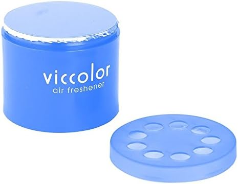 2x Round Can Style 2.5" Diameter, 2.128" Height Blue Water Scent VicColor Air Freshener Odor Smell Eliminator Deodorize For Interior Indoor Car Vehicle Bathroom Restroom Home Office Universal