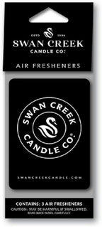 Swan Creek Candle Co. Luscious Lemon Vanilla Hanging Car Air Freshener 04165 Pack of 3, Black White