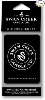 Swan Creek Candle Co. Warm Cinnamon Buns Hanging Car Air Freshener 04180 Pack of 3, Black