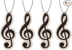 Fresh Fresheners Cute Funny Car Air Fresheners 4-pack Scented With Premium Oils (Treble Clef)