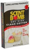 Scent Bomb Powerful Long Lasting Gel Disk Air Freshener (Clean Cotton)
