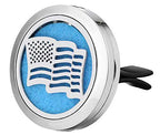 Regular Size (American Flag) Stainless steel 1 Essential Oil and 7 Pads.