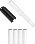 Travel Lint Roller for Clothes Mini Foldable Lint Roller with Cover and 4 Refills Total 150 Extra Sticky Sheets Travel Size Pet Hair Remover Roller (Black)