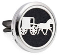 (Coach) 30mm Car Aromatherapy Essential Oil Diffuser Stainless Steel Locket Air Freshener with Vent Clip 7 Pads 1 Oil Included