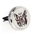 Regular Size (Teach Peace) 30mm Car Aromatherapy Essential Oil Diffuser Stainless Steel Locket Air Freshener with Vent Clip 7 Pads 1 Oil Included