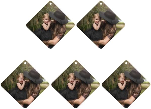 Personalized Air Freshener for Car - Double Sided Photo Custom Car Scents Air Freshener, Gift for Valentine’s Day Birthday Ideal for Car Wardrobe Bathroom Hanging Ornaments (Rhombus 5pcs)