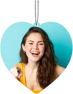 Personalized Photo Car Air Freshener – Custom Double-Sided Print – Fresh Linen Scent – Eco-Friendly, Long-Lasting Fragrance – For Family, Friends, Lovers (Love-HL)
