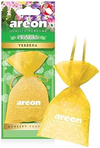 AREON Pearls I Car & Home Hanging Air Freshener I Quality Perfume I Verbena (Pack of 3)