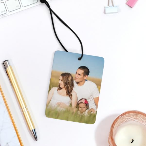 Personalized Air Freshener for Car - Double Sided Photo Custom Car Scents Air Freshener, Gift for Valentine’s Day Birthday Ideal for Car Wardrobe Bathroom Hanging Ornaments (Rectangle 3pcs)