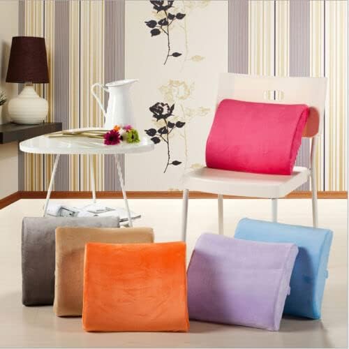 Bookishbunny Comfortable Ergonomic Memory Foam Back Lumbar Support Cushion for Chairs Car Office Home with Removable Soft Velvet Cover (Hot Pink)