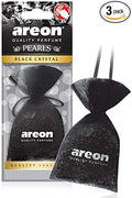 AREON Pearls I Car & Home Hanging Air Freshener I Quality Perfume I Black Crystal (Pack of 3)