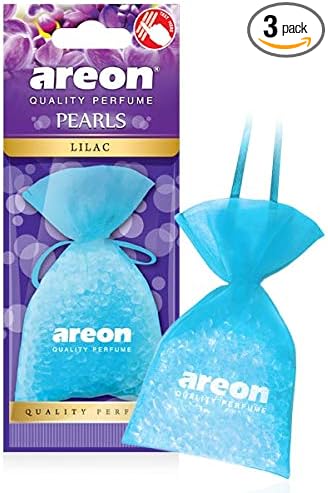 AREON Pearls I Car & Home Hanging Air Freshener I Quality Perfume I Lilac (Pack of 3)