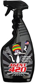 Agent 420 Odor Eliminator Trigger Spray, Black Glacier, 22 oz — Tea Tree Oil Breaks Down Smoke at the Molecular Level