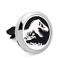 Regular Size (Dinosaur) 30mm Car Aromatherapy Essential Oil Diffuser Stainless Steel Locket Air Freshener with Vent Clip 7 Pads 1 Oil Included