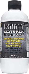 Solution Finish - Fusion Grey Trim Restorer - Restores Faded Grey Plastic Exterior Trim to Like-New Finish - No-Wet Matte Finish, Silicone-Free - 12 oz