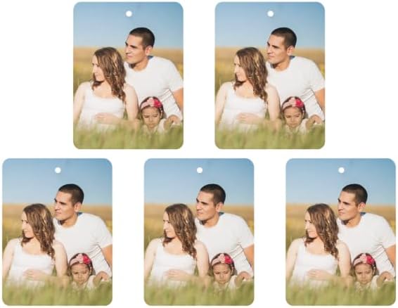 Personalized Air Freshener for Car - Double Sided Photo Custom Car Scents Air Freshener, Gift for Valentine’s Day Birthday Ideal for Car Wardrobe Bathroom Hanging Ornaments (Rectangle 5pcs)