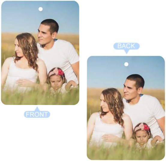 Personalized Air Freshener for Car - Double Sided Photo Custom Car Scents Air Freshener, Gift for Valentine’s Day Birthday Ideal for Car Wardrobe Bathroom Hanging Ornaments (Rectangle 3pcs)