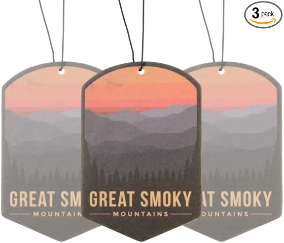 Outdoor Adventure Car Air Freshener 3 Pack Scented With Premium Oils By Fresh Fresheners (Great Smoky Mountains National Park)