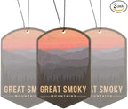 Outdoor Adventure Car Air Freshener 3 Pack Scented With Premium Oils By Fresh Fresheners (Great Smoky Mountains National Park)