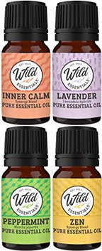 Wild Essentials Dog Paw Essential Oil Car Vent Diffuser Kit With Lavender, Lemongrass, Peppermint, Orange Oils, Stainless Steel Locket Pendant, 8 Refill Pads, Customizable Color Changing Air Freshener