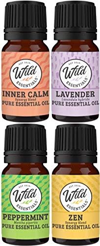 Wild Essentials Dog Paw Essential Oil Car Vent Diffuser Kit With Lavender, Lemongrass, Peppermint, Orange Oils, Stainless Steel Locket Pendant, 8 Refill Pads, Customizable Color Changing Air Freshener