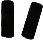 Soft & Cozy Australian Sheepskin Car Seat Belt Covers,2 Pack Fluffy Seatbelt Pads, Genunie Sheepskin Fur Shoulder Straps Cushions for Adults Kids Women and Men (Black)