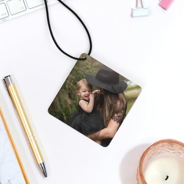Personalized Air Freshener for Car - Double Sided Photo Custom Car Scents Air Freshener, Gift for Valentine’s Day Birthday Ideal for Car Wardrobe Bathroom Hanging Ornaments (Rhombus 3pcs)