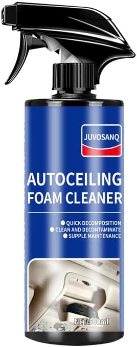 Car Ceiling Foam Cleaner, Enzyme Active Auto Interior Upholstery Cleaner, Multi-Purpose Decontamination for Seats/Carpet/Dashboard/Steering Wheel, Phosphate-Free 500ml/16.9oz
