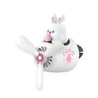 Car fragrance diffuser pilot car air outlet fragrance diffuser cartoon rotating fan leaf car perfume cute cartoon shape car perfume air freshener with 2 fragrances (rabbit 1)