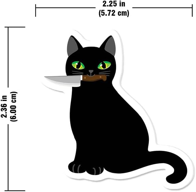 WIRESTER Set of 2 Fresh Scented Car Air Freshener Vent Clip, Decorative Accessories, Interior Decoration for Cars - Black Cat With Knife & Black Cat With Knife (S1)