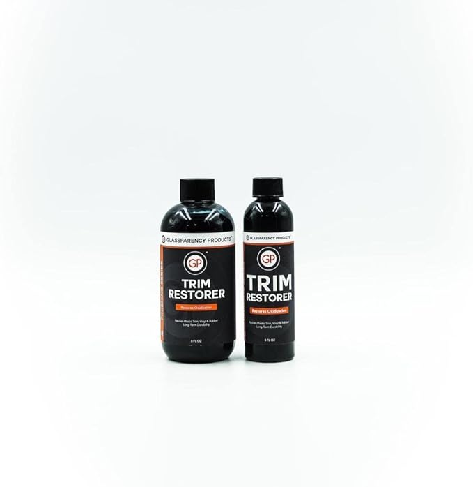 GlassParency Trim Restorer (8 oz.) Restore & Protect Dull and Faded Exterior Plastic, Rubber, and Vinyl Trim Back to Black