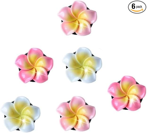 6Pcs Multicolor Pentapetal Flower Car Accessories for Women, Beach Flower Car Air Vent Clips Air Conditioner Outlet Decoration Cars Interior Decor Charm, Air Fresheners Interior Accessories