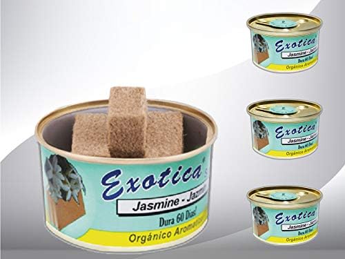 Exotica Car Air Freshener | Spill-Proof Can | Organic | for Home & Auto | Long Lasting Freshness | (Pack of 12) Jasmine