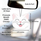 Cute CAT CAR AIR FRESHENER - Cute Cat Design, Long-Lasting Scent, Portion of Proceeds Benefit PAWS Chicago (Pina Colada - Pack of 3)