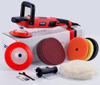 Rotary Polisher, 1200W Double Torque 6-inch/7-inch Car Polisher, 6 Variable Speed 1100-3050RPM Buffer with Soft Start