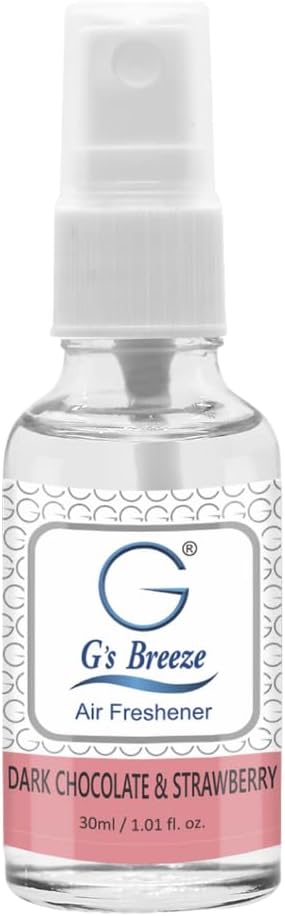 G's Breeze Dark Chocolate & Strawberry Air Freshener - Gentle Fragrance & Soothing Aroma of Velvety Dark Chocolate with Juicy Strawberry - Long-Lasting Fruity Scent - Ideal for Home, Car or Office