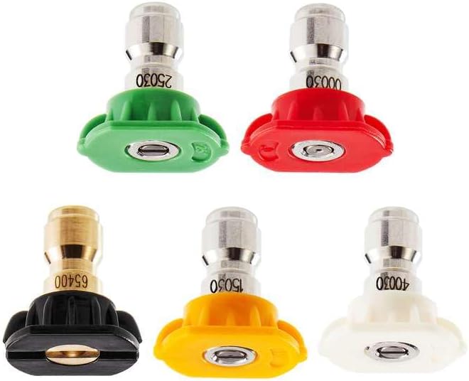 Tool Daily Pressure Washer Nozzle Tips Multiple Degrees, 1/4 inch, 5-Pack (Orifice 3.0)