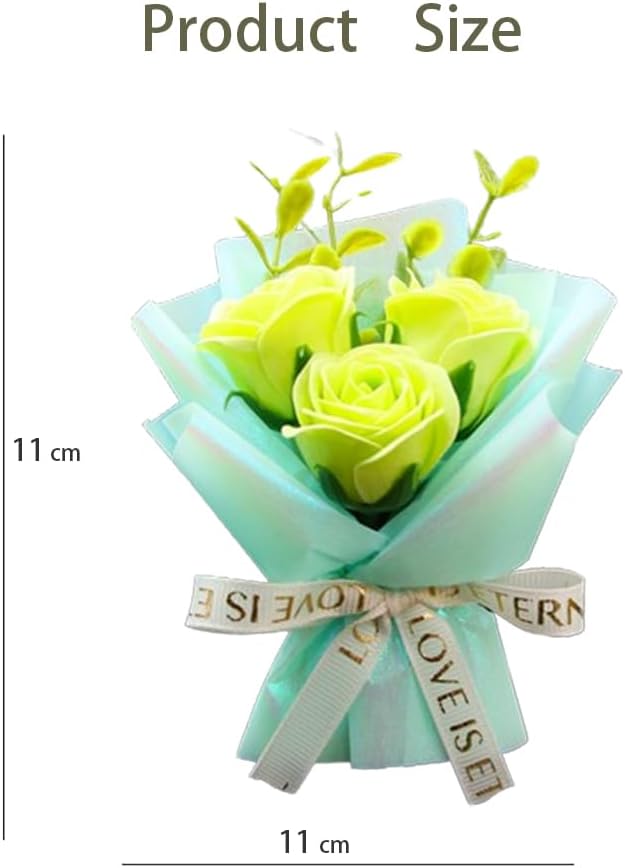 Mini Car Vent Clip Air Freshener, Aesthetic Floral Soap Rose Bouquet Diffuser Decor, Reusable Essential Oil Aroma Pad, Cute Car Accessories Gift for Women (Style C)