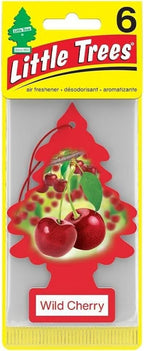LITTLE TREES Car Air Freshener | Hanging Paper Tree for Home or Car | Wild Cherry | Pack of 6